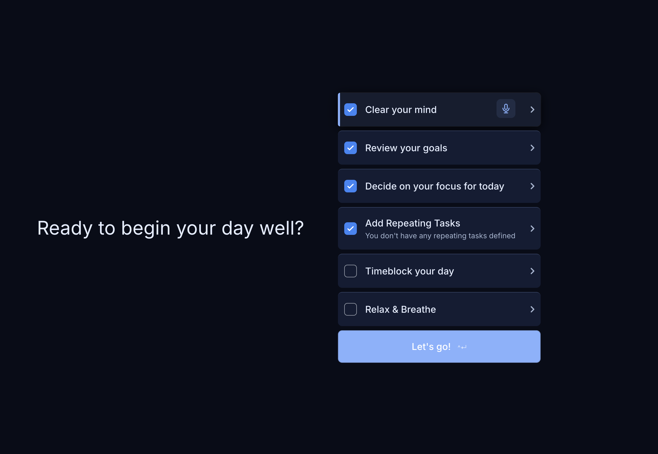 BeginWell morning ritual